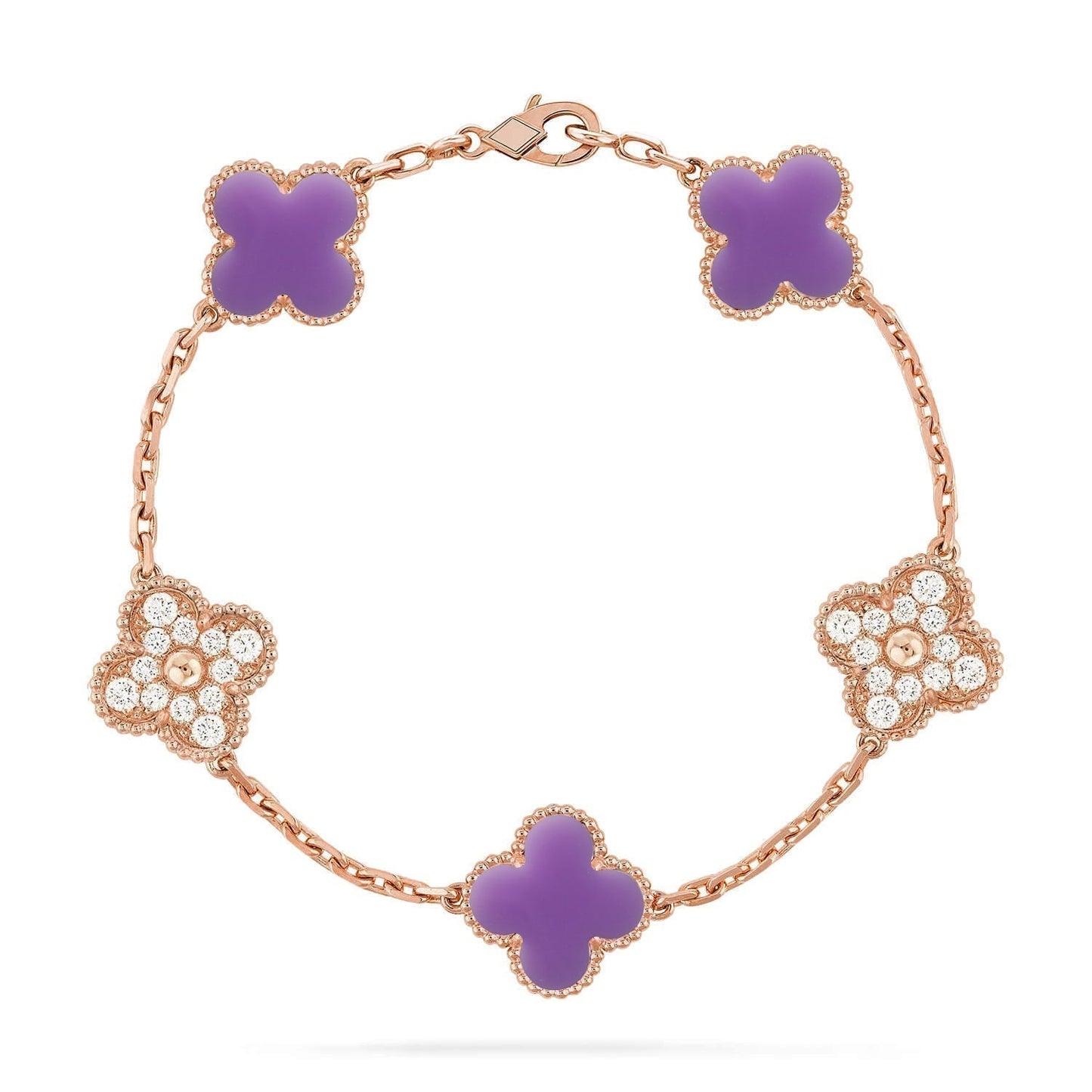 [Renovia Jewelry]CLOVER 5 MOTIF LIGHT PURPLE BRACELET COLLECTION