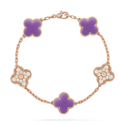 [Renovia Jewelry]CLOVER 5 MOTIF LIGHT PURPLE BRACELET COLLECTION