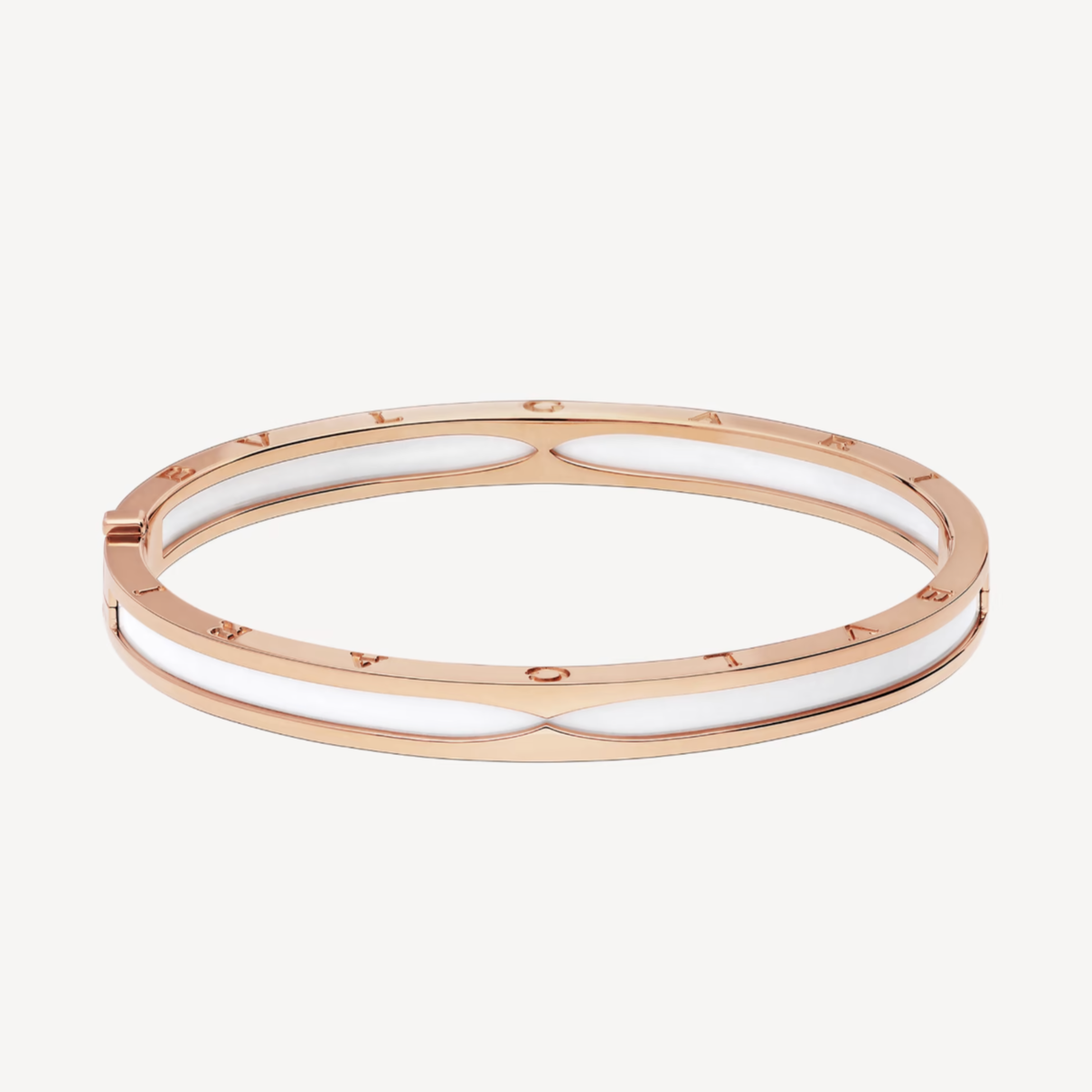 [Renovia Jewelry]ZERO 1 PINK GOLD WITH WHITE CERAMIC BRACELET