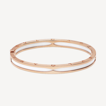 [Renovia Jewelry]ZERO 1 PINK GOLD WITH WHITE CERAMIC BRACELET