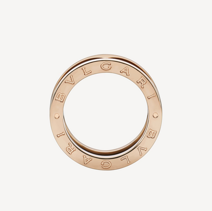 [Renovia Jewelry]ZERO 1 TWO-BAND LOOPS AND BLACK CERAMIC PINK GOLD RING