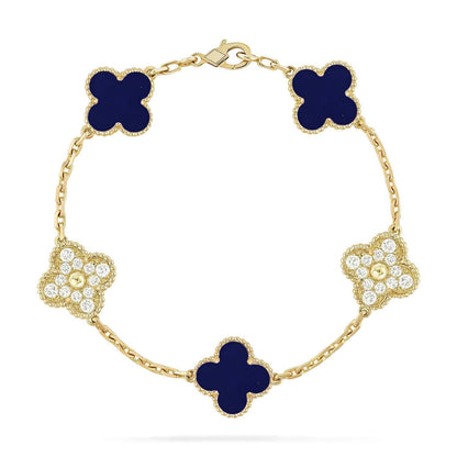 [Renovia Jewelry]CLOVER 5 MOTIF LAPIS LAZULI BRACELET COLLECTION