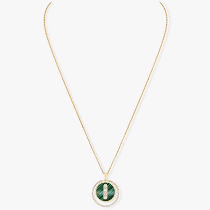 [Renovia Jewelry]LUCKY MOVE 3 DIAMOND MALACHITE GOLD DIAMOND NECKLACE