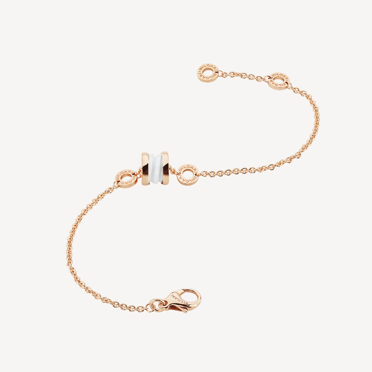[Renovia Jewelry]ZERO 1 SOFT PINK GOLD AND WHITE CERAMIC BRACELET