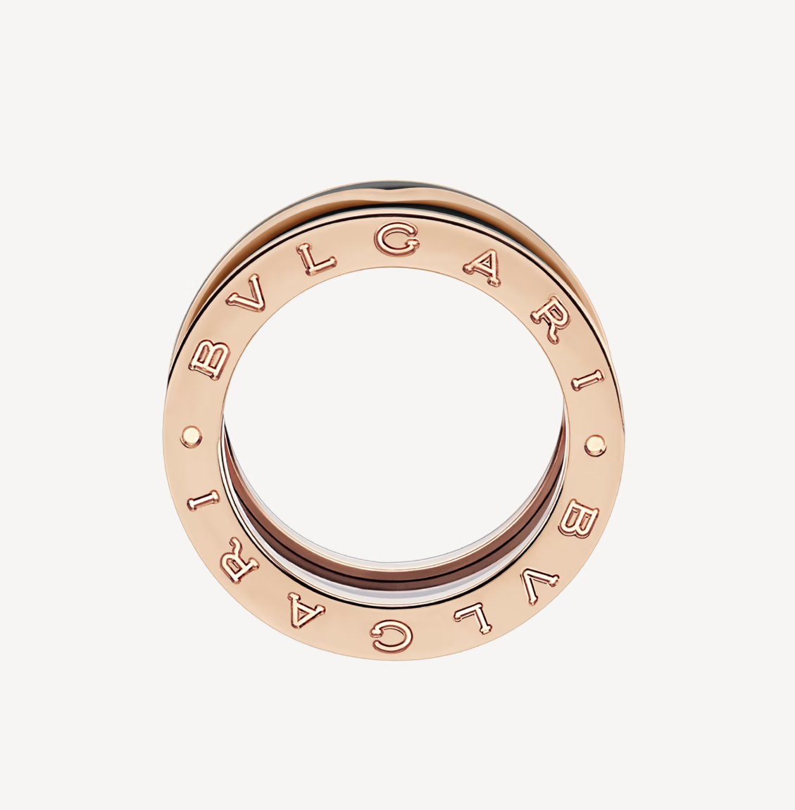 [Renovia Jewelry]ZERO 1 TWO-BAND WITH MATTE BLACK CERAMIC PINK GOLD RING