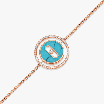 [Renovia Jewelry]LUCKY MOVE TURQUOISE PINK GOLD DIAMOND BRACELET