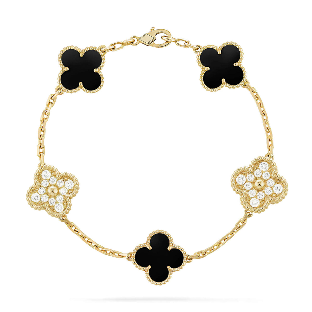 [Renovia Jewelry] CLOVER 5 MOTIF ONYXS BRACELET COLLECTION
