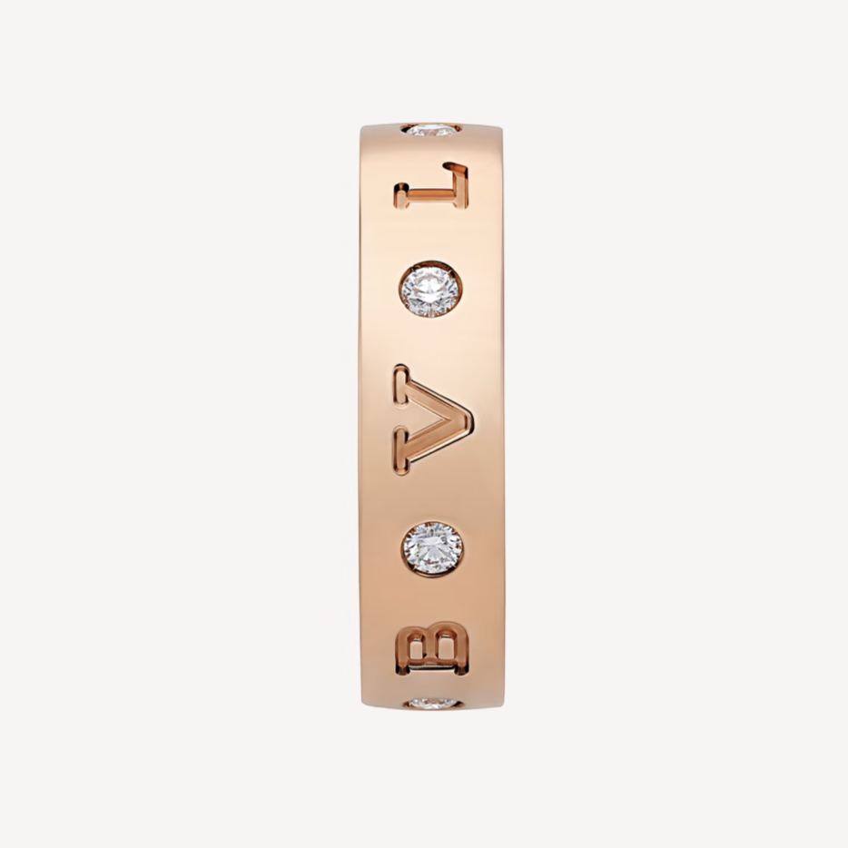 [Renovia Jewelry]ZERO 1 ESSENTIAL PINK GOLD BAND WITH DIAMONDS RING
