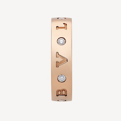 [Renovia Jewelry]ZERO 1 ESSENTIAL PINK GOLD BAND WITH DIAMONDS RING