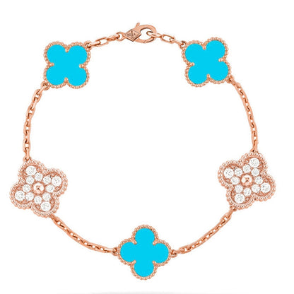 [Renovia Jewelry] CLOVER 5 MOTIF TURQUOISE BRACELET COLLECTION