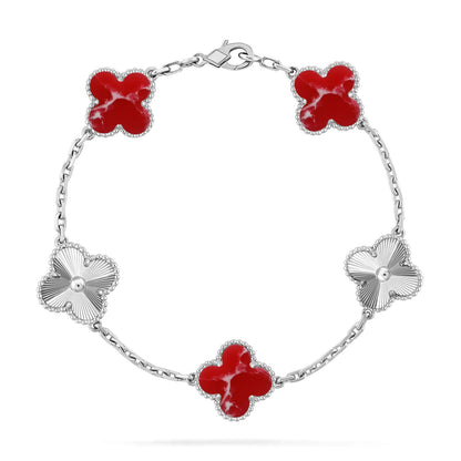 [Renovia Jewelry]CLOVER 5 MOTIF RED PATTERN BRACELET COLLECTION