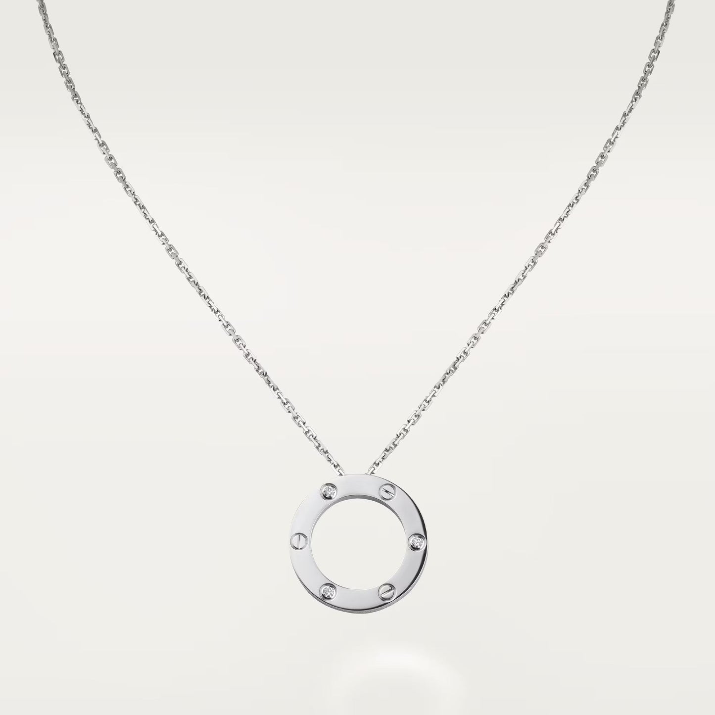 [Renovia Jewelry]LOVE NECKLACE 16MM 3 DIAMONDS