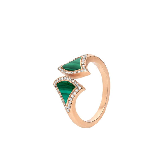 [Renovia Jewelry]DREAM MALACHITE DIAMOND OPEN RING