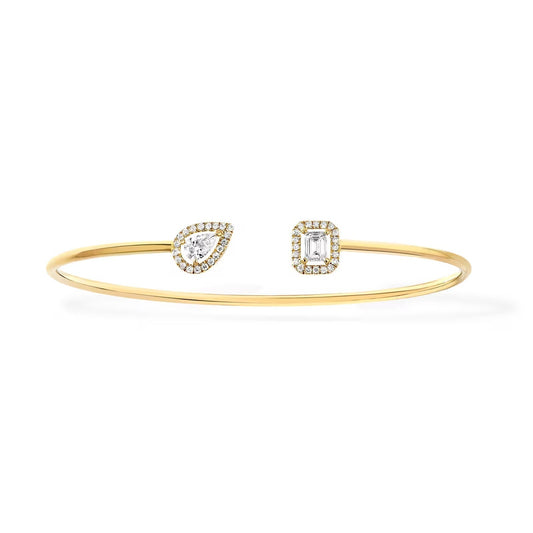 [Renovia Jewelry]JONC FLEX MY TWIN TOI & MOI SILVER DIAMOND BRACELET