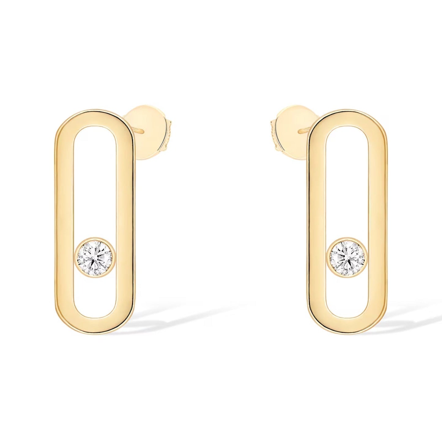 [Renovia Jewelry]MOVE UNO SMALL 1 DIAMOND EARRINGS