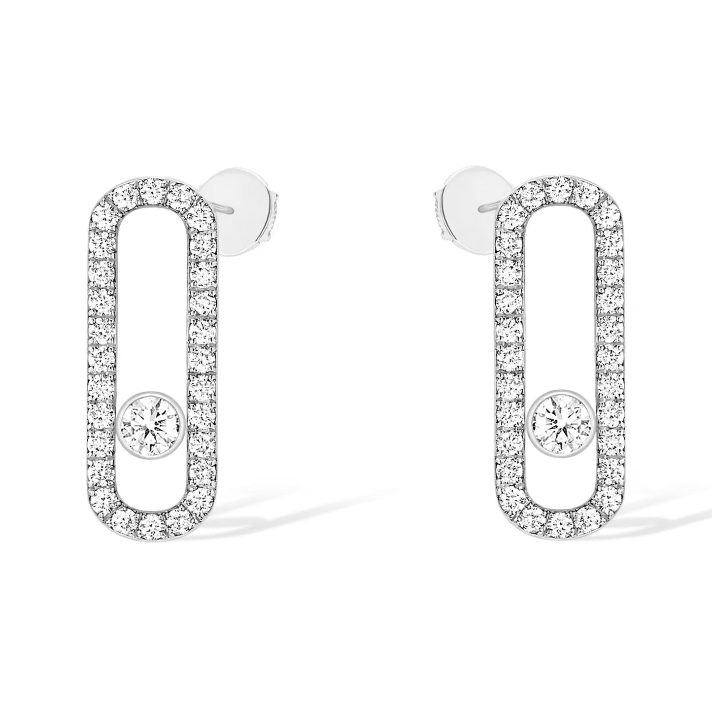 [Renovia Jewelry]MOVE UNO STUD DIAMOND PAVED EARRINGS