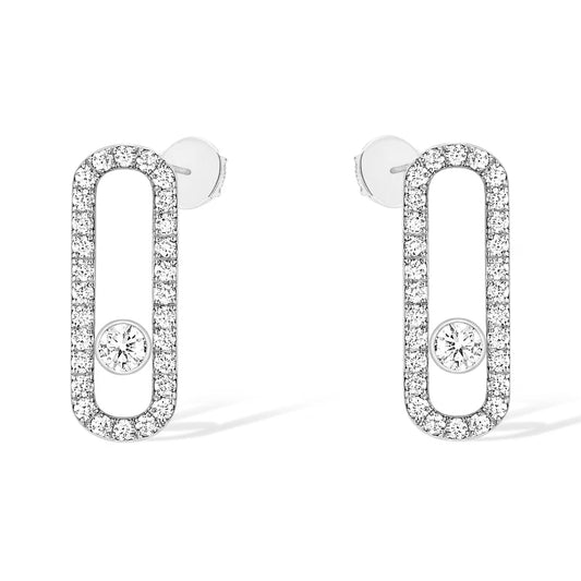 [Renovia Jewelry]MOVE UNO STUD DIAMOND PAVED EARRINGS