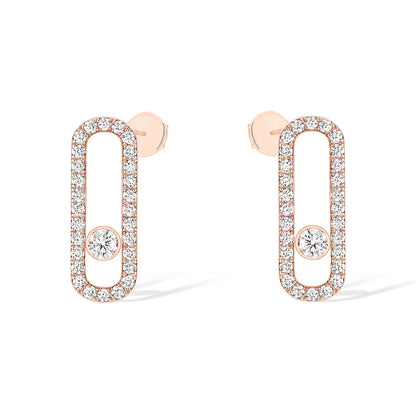 [Renovia Jewelry]MOVE UNO STUD DIAMOND PAVED EARRINGS