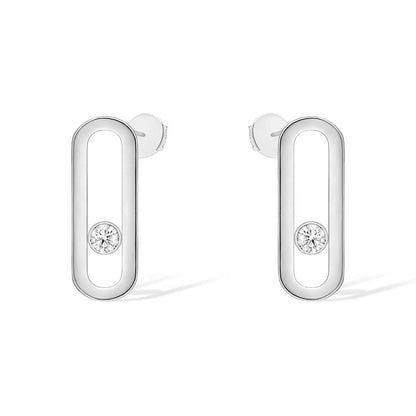 [Renovia Jewelry]MOVE UNO SMALL 1 DIAMOND EARRINGS