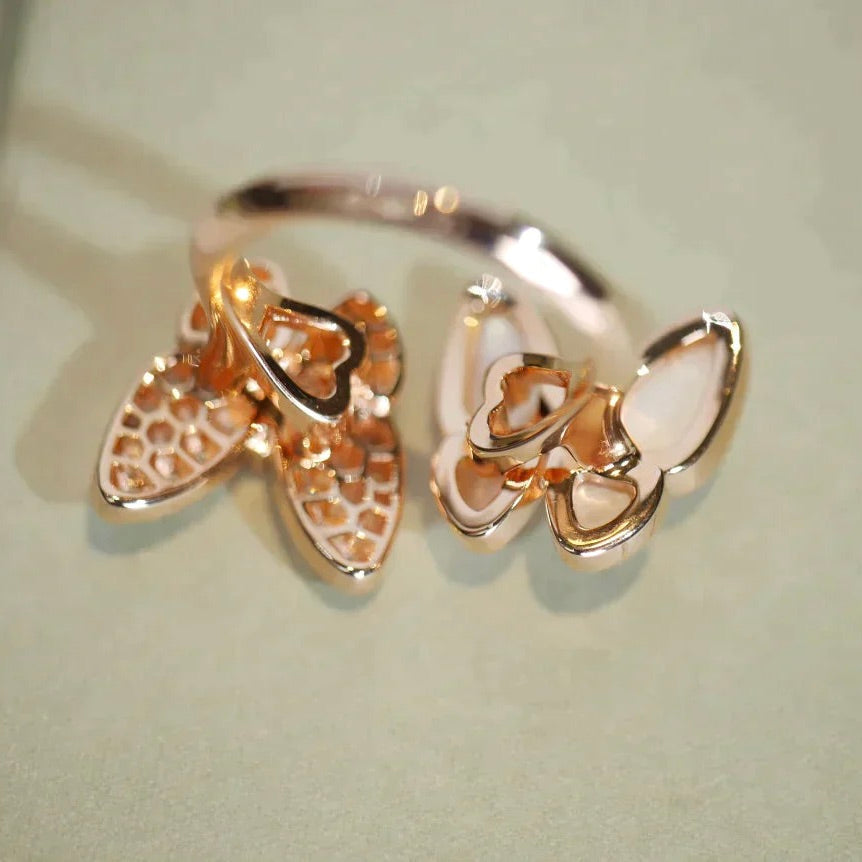 [Renovia Jewelry]TWIN BUTTERFLY DIAMOND MOP RING