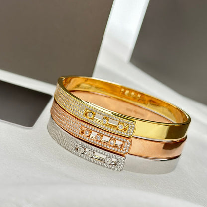 [Renovia Jewelry]Move Noa Rose Gold Pavé Diamond Bangle Bracelet
