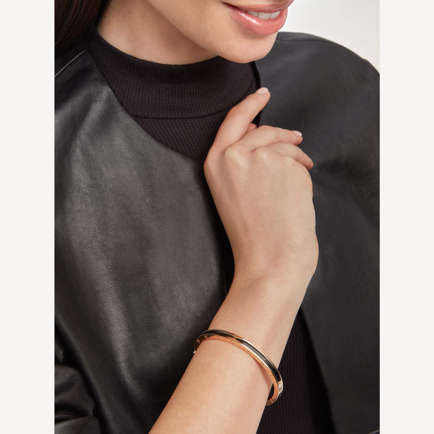 [Renovia Jewelry]ZERO 1 PINK GOLD WITH BLACK CERAMIC BRACELET