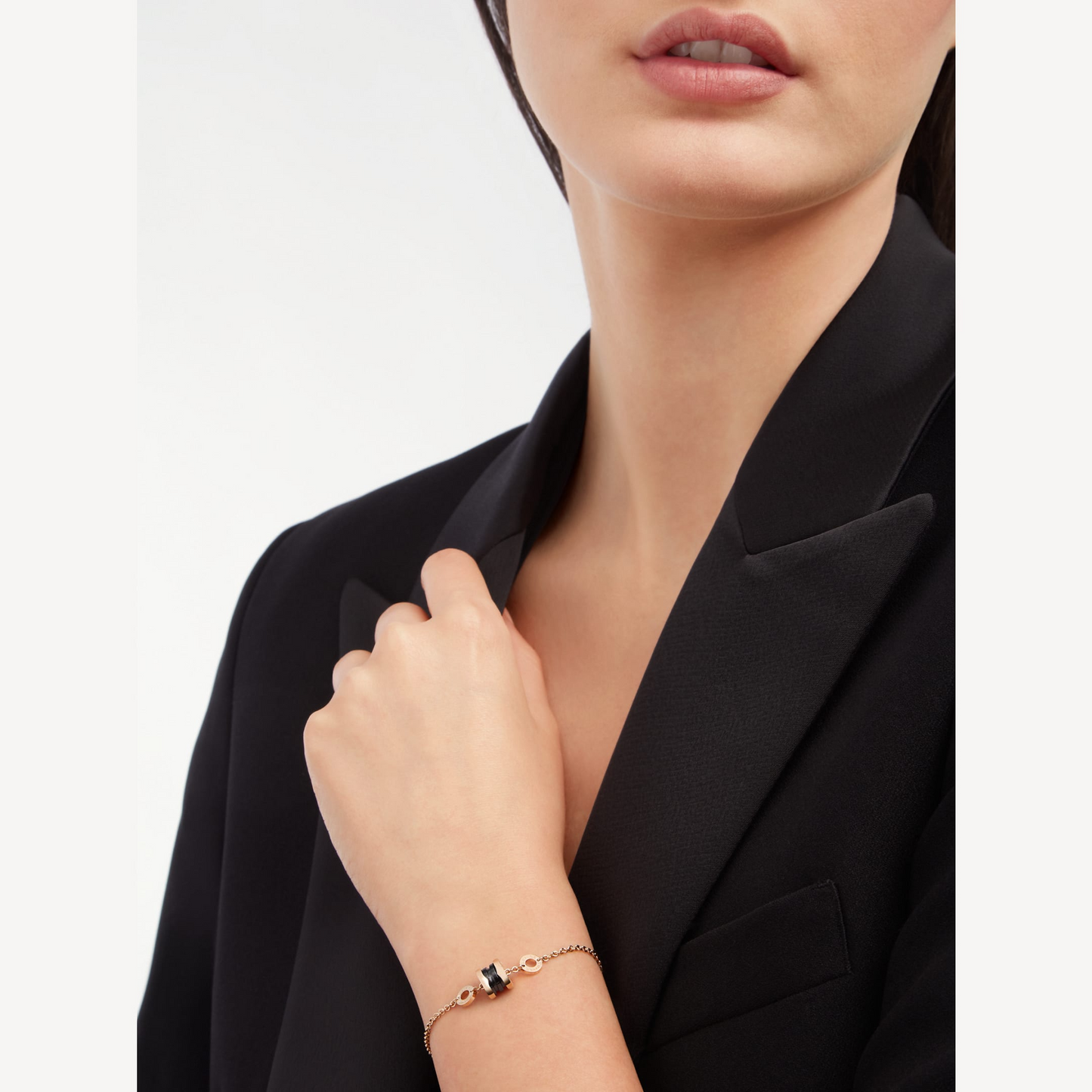 [Renovia Jewelry]ZERO 1 SOFT PINK GOLD AND BLACK CERAMIC BRACELET