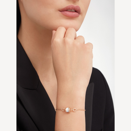 [Renovia Jewelry]ZERO 1 SOFT PINK GOLD AND WHITE CERAMIC BRACELET