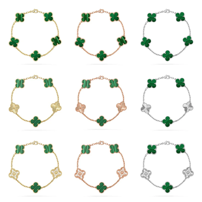 [Renovia Jewelry] CLOVER 5 MOTIF MALACHITE BRACELET COLLECTION