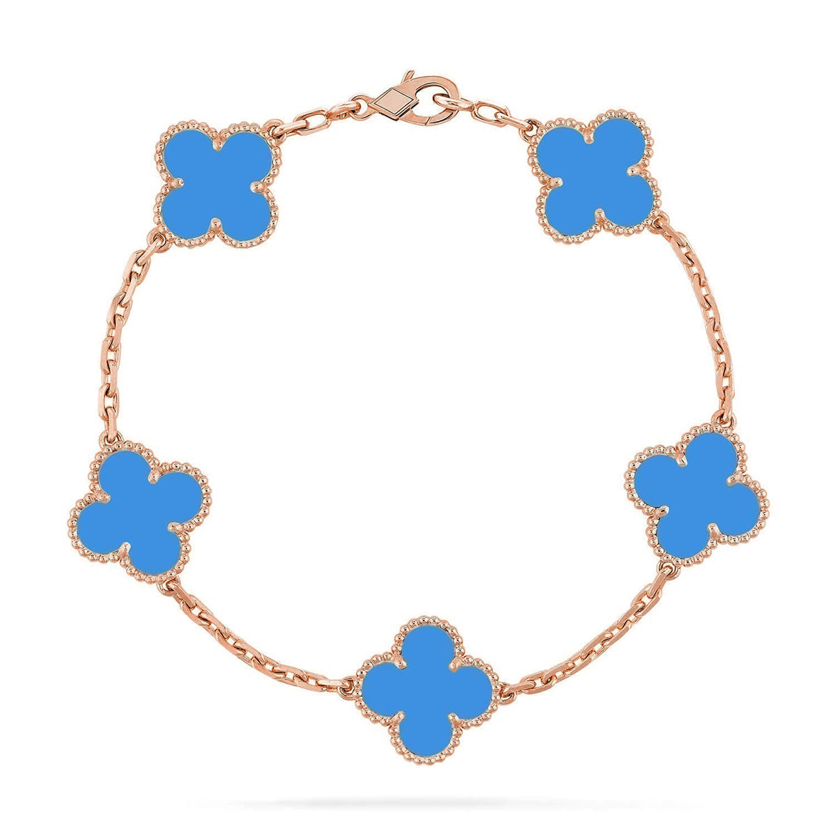 [Renovia Jewelry] CLOVER 5 MOTIF BLUE AGATE BRACELET COLLECTION