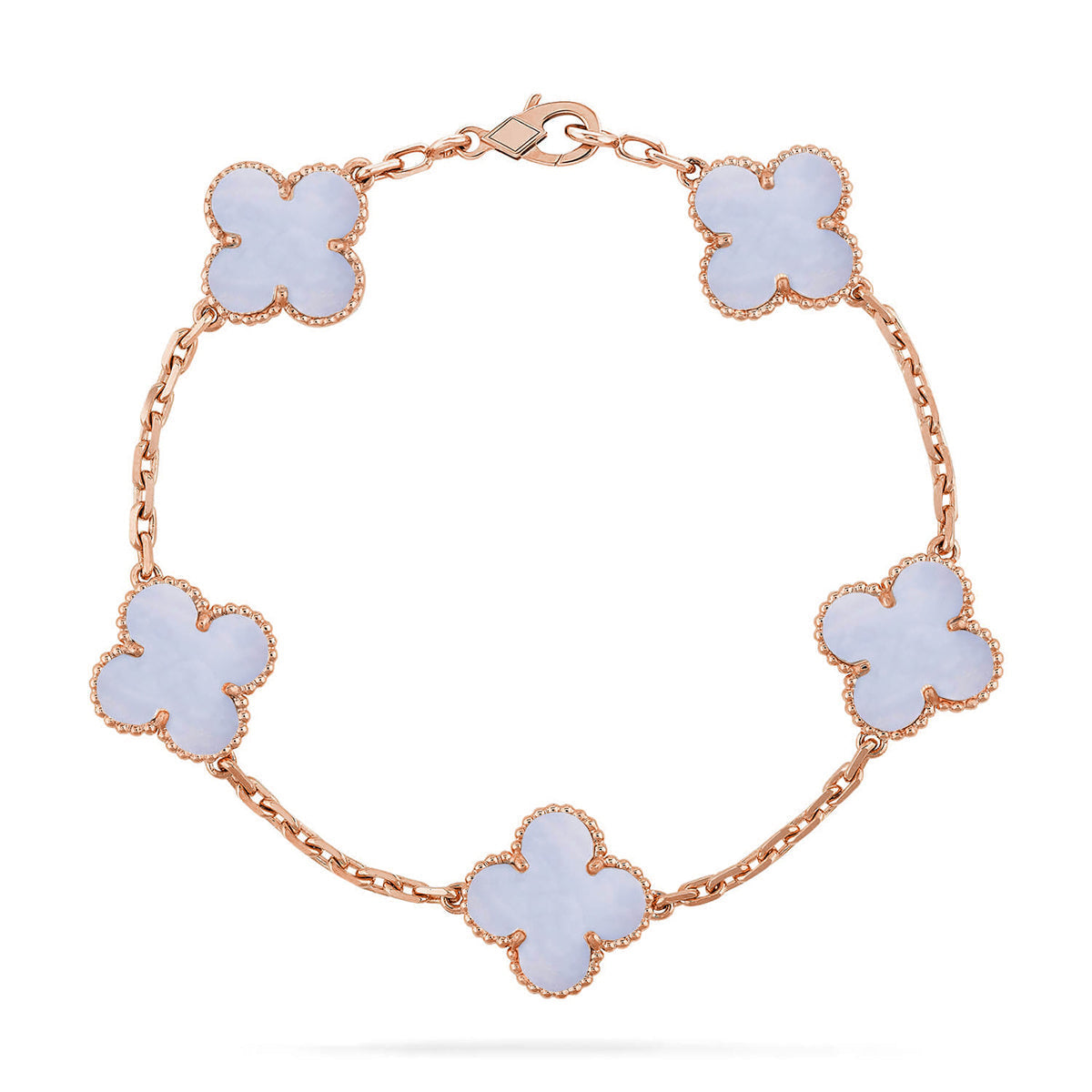 [Renovia Jewelry] CLOVER 5 MOTIF PURPLE CHALCEDONY BRACELET COLLECTION