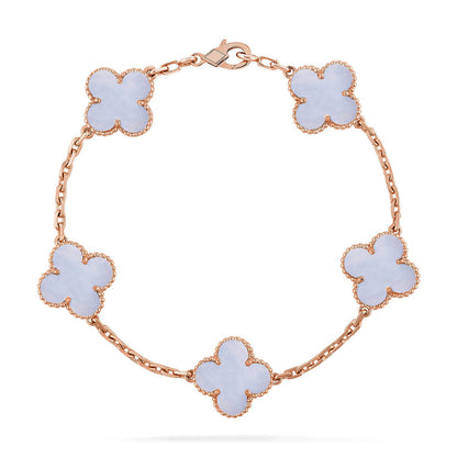 [Renovia Jewelry] CLOVER 5 MOTIF PURPLE CHALCEDONY BRACELET COLLECTION