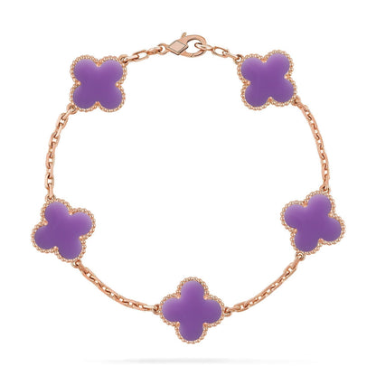 [Renovia Jewelry]CLOVER 5 MOTIF LIGHT PURPLE BRACELET COLLECTION