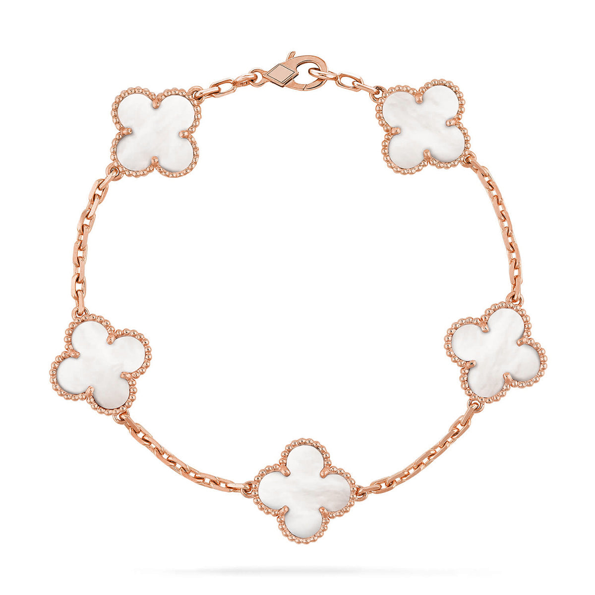 [Renovia Jewelry]CLOVER WHITE PEARL MOP 5 MOTIF BRACELET COLLECTION