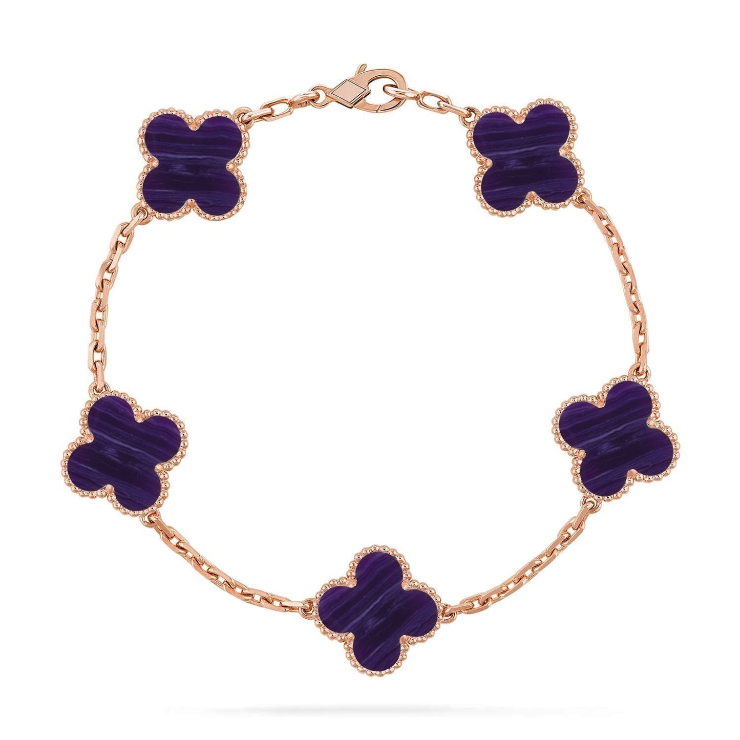 [Renovia Jewelry]CLOVER 5 MOTIF PURPLE STRIPES BRACELET COLLECTION