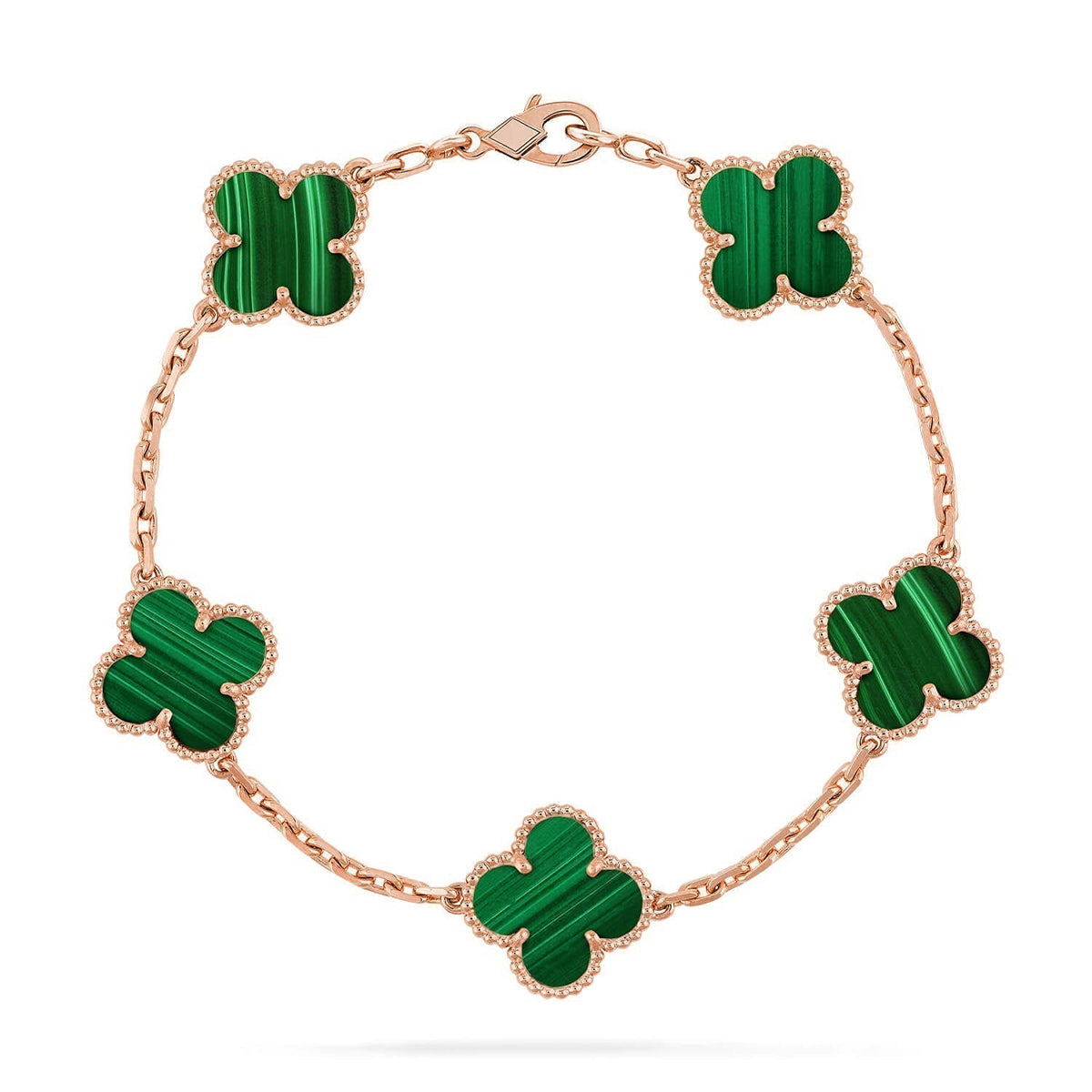 [Renovia Jewelry] CLOVER 5 MOTIF MALACHITE BRACELET COLLECTION