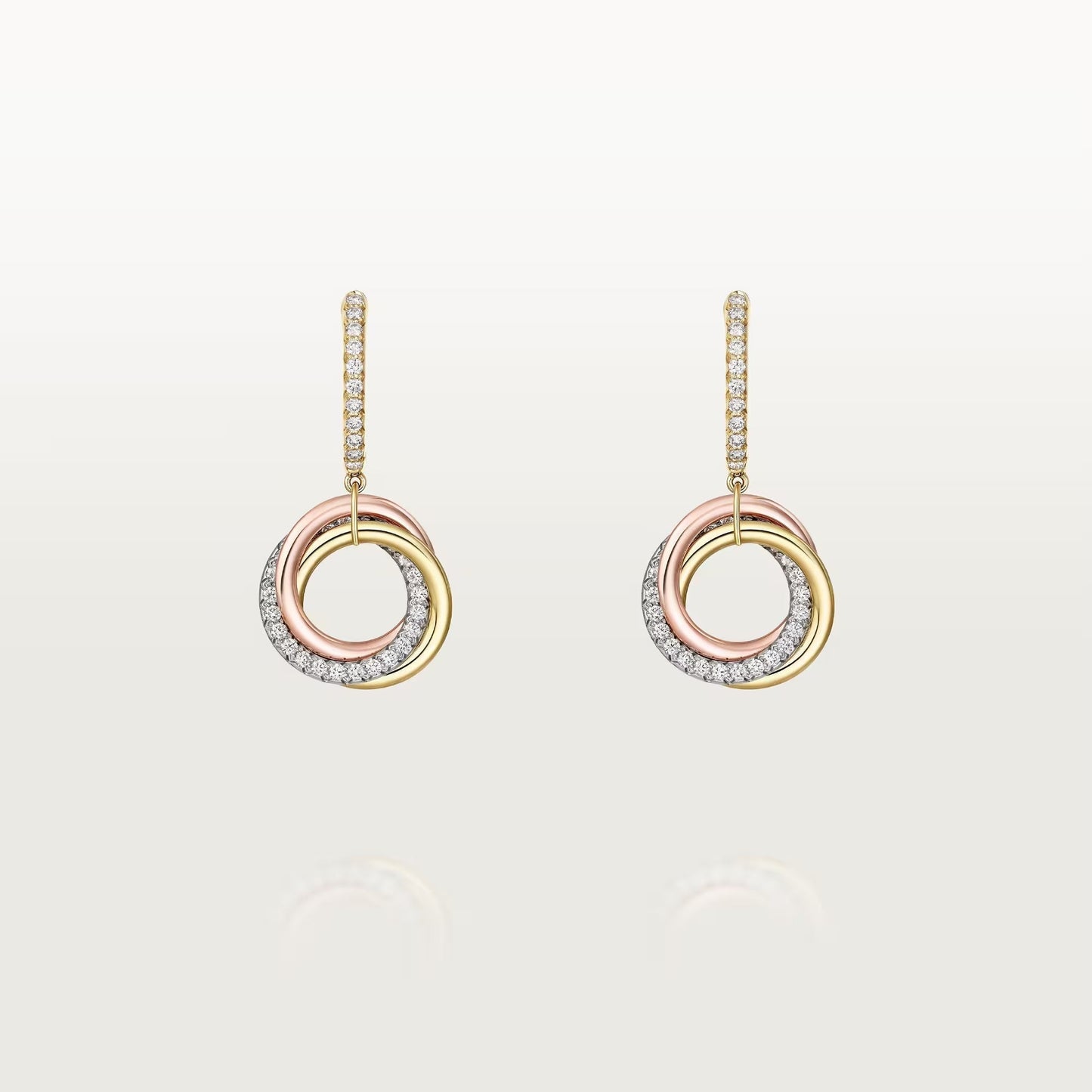 [Renovia Jewelry]TRINITY HALF DIAMOND  EARRINGS