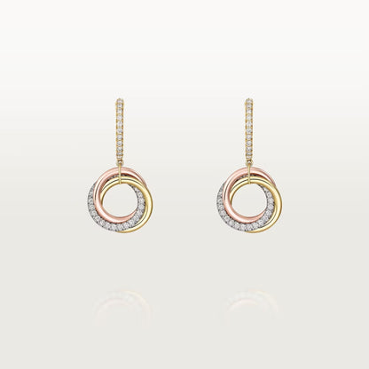 [Renovia Jewelry]TRINITY HALF DIAMOND  EARRINGS