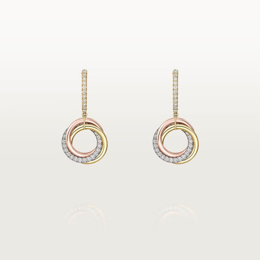 [Renovia Jewelry]TRINITY HALF DIAMOND  EARRINGS