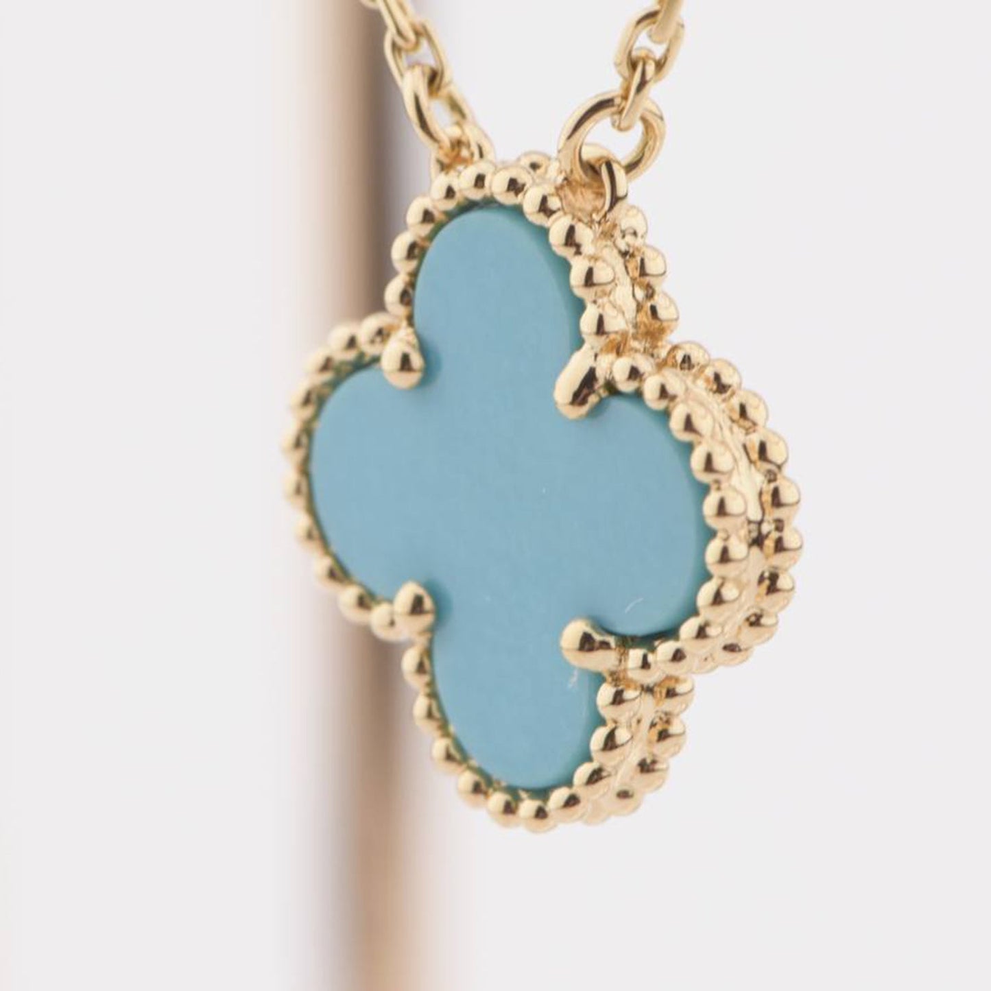 [Renovia Jewelry]CLOVER 15MM VINTAGE TURQUOISE NECKLACE