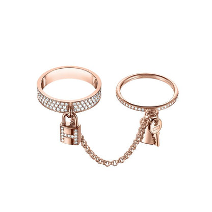 [Renovia Jewelry]HM KELLY CLOCHETTE DOUBLE RING IN  WITH DIAMONDS
