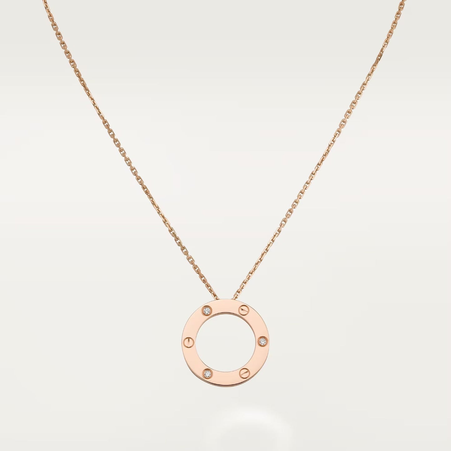 [Renovia Jewelry]LOVE NECKLACE 16MM 3 DIAMONDS