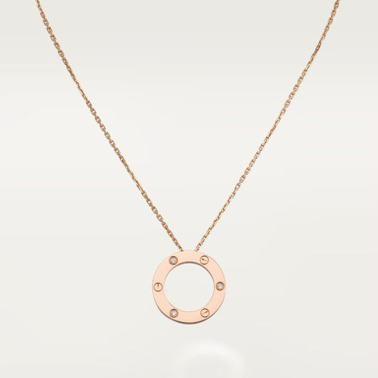[Renovia Jewelry]LOVE NECKLACE 16MM 3 DIAMONDS