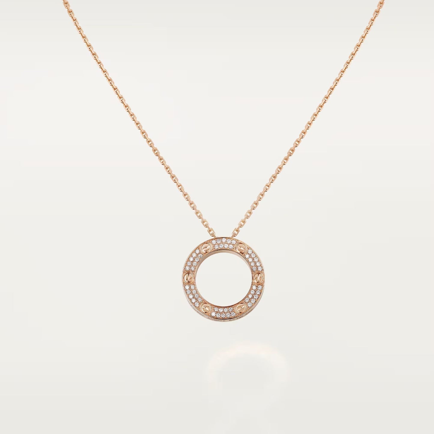 [Renovia Jewelry]LOVE NECKLACE 16MM  FULL DIAMOND
