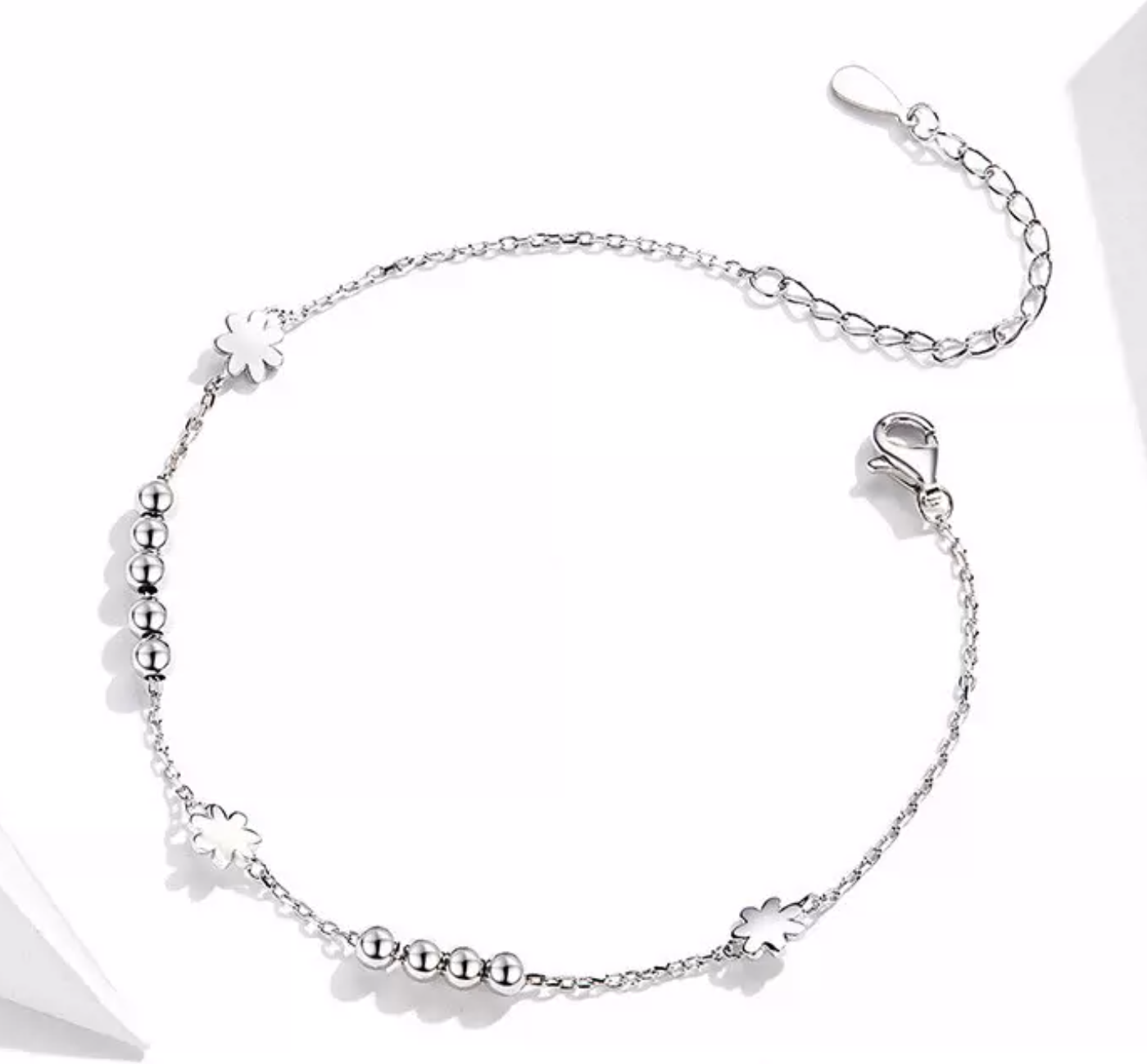 Platinum bead bracelet