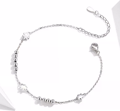 Platinum bead bracelet