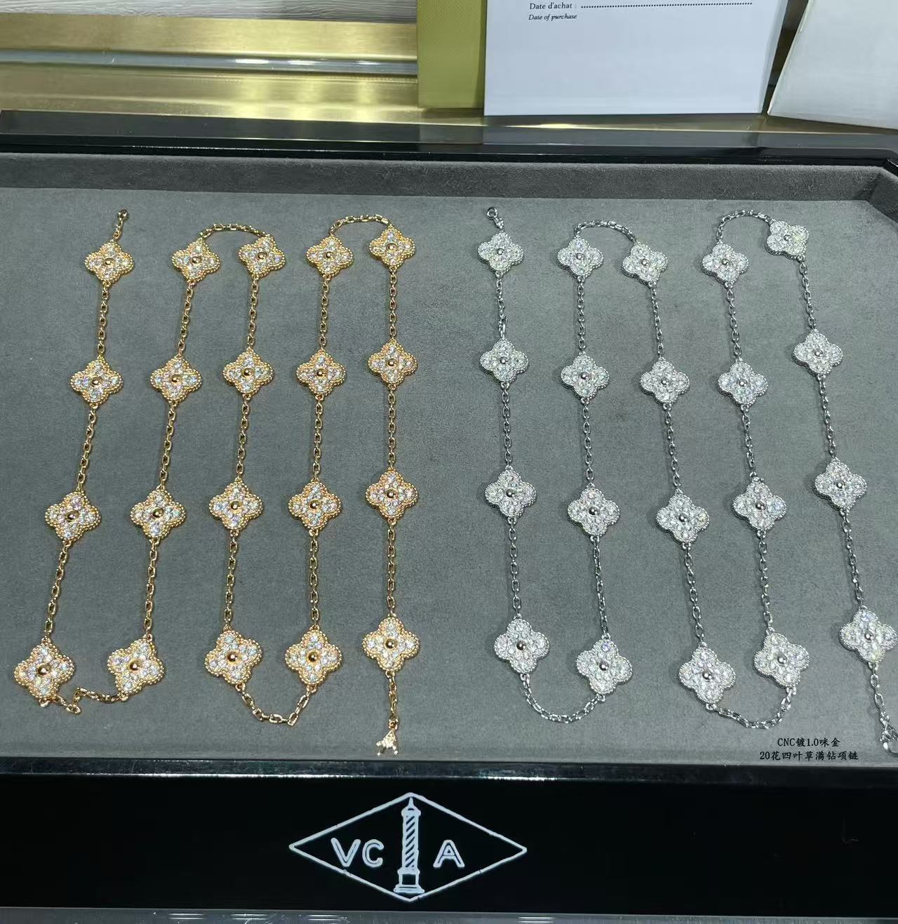 [Renovia Jewelry]CLOVER 20 MOTIFS FULL-DIAMOND NECKLACE