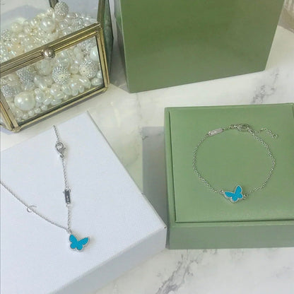 [Renovia Jewelry]BUTTERFLY TURQUOISE BUTTERFLY BRACELET SILVER