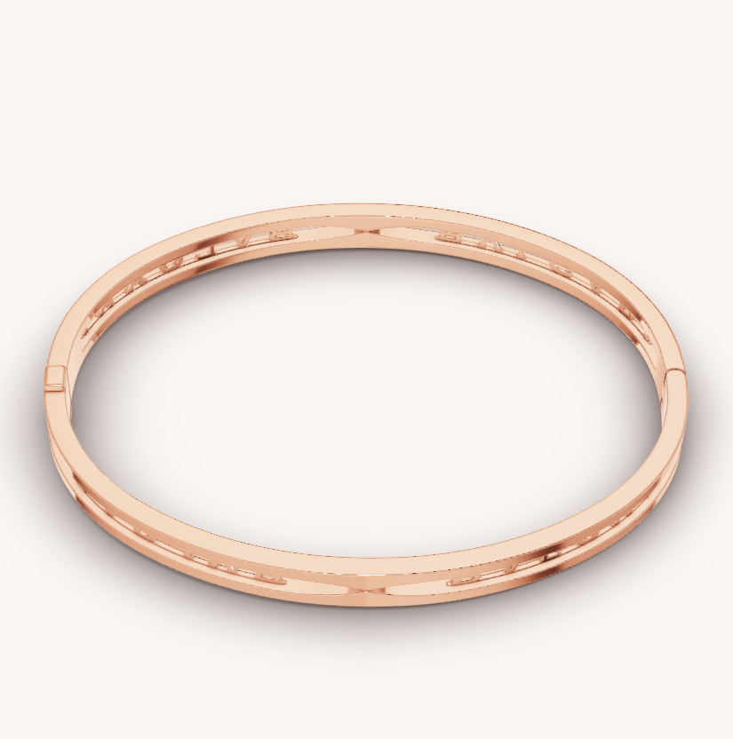 [Renovia Jewelry]ZERO 1 SPIRAL LOGO PINK GOLD BRACELET