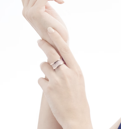 [Renovia Jewelry]ZERO 1 WITH PAVED DIAMONDS ON THE SPIRAL RING